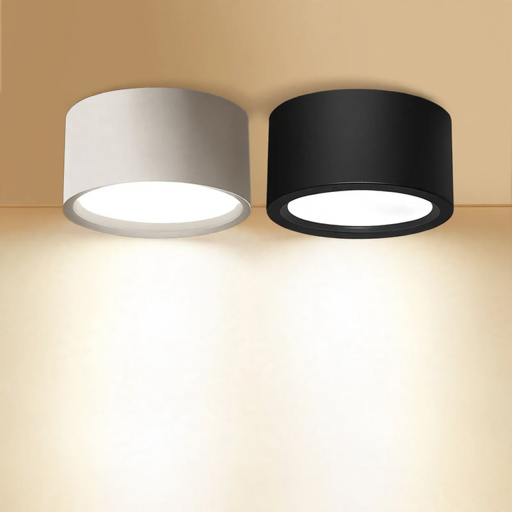 LED-Aufbauleuchte rund, Edelstahl