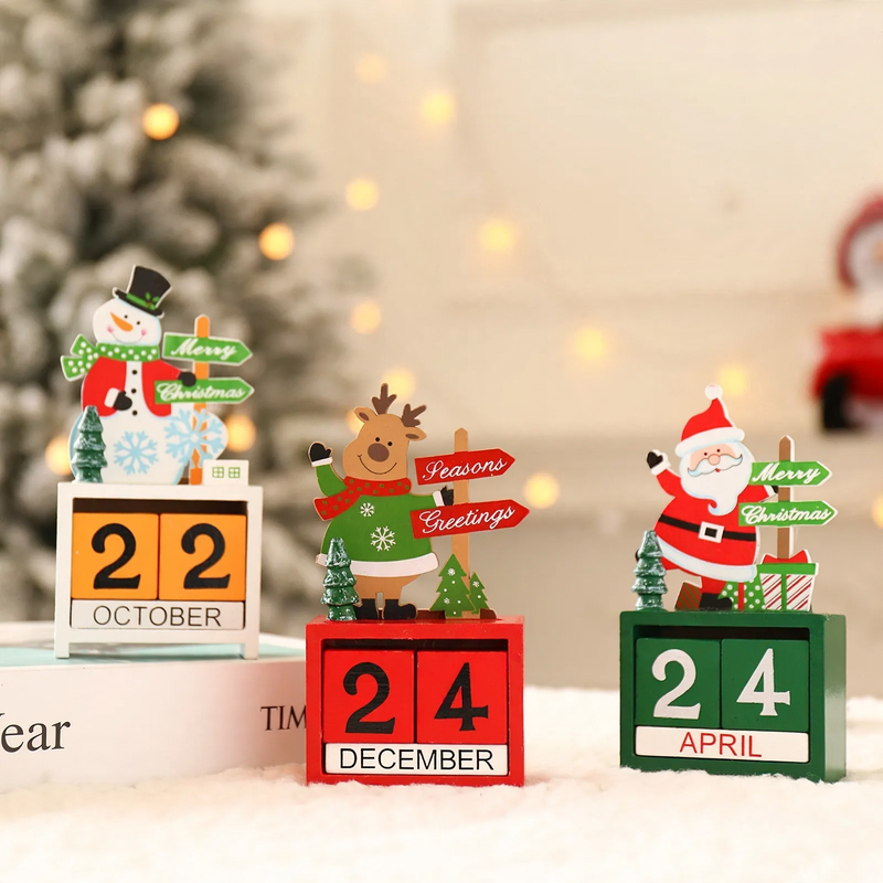 Dekorative Weihnachts-Adventskalender aus Holz