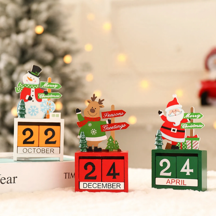 Dekorative Weihnachts-Adventskalender aus Holz