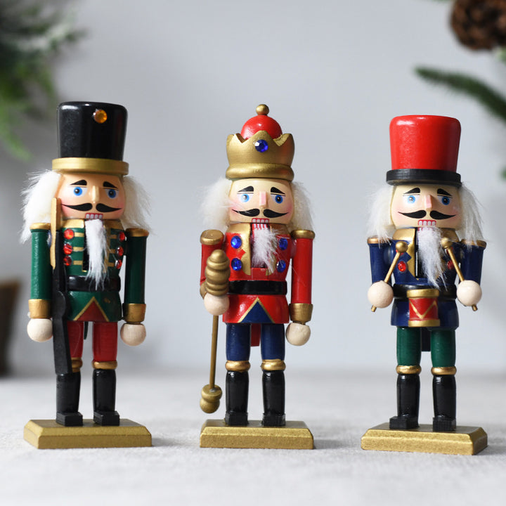 3er-Set Nussknacker-Soldaten aus Holz, 15 cm
