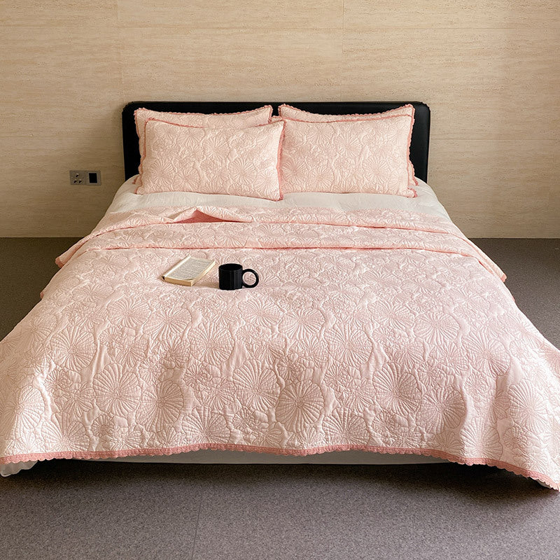 Baumwoll-Tagesdecke, gesteppt, mit Blumenmuster