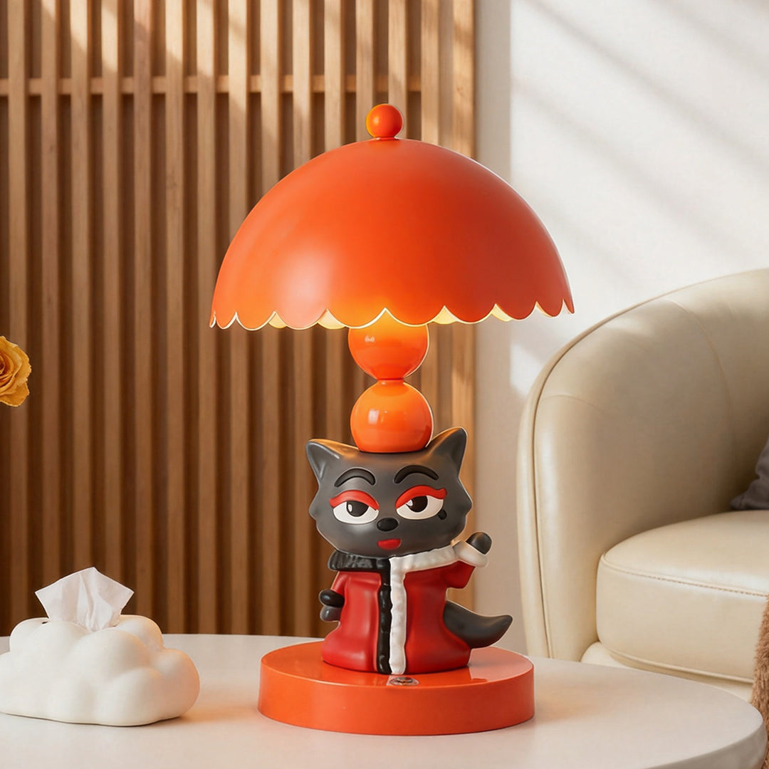Cartoon-Tischlampe, Rot, Emaillefinish