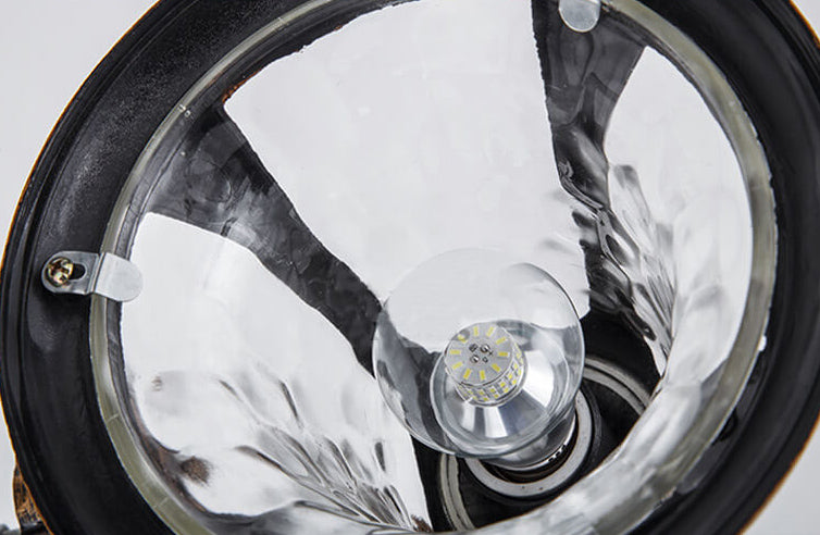 Europäisches Retro-Wasserfest Steinmuster Glaslampenschirm 1-Licht Außenwandleuchte | Karnz