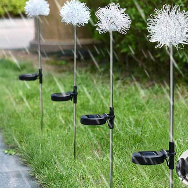 Solar Löwenzahn Aluminiumdraht Globe Licht LED Außen wasserdicht leuchtend Garten Einfügung Boden Landschaft Licht | Karnz