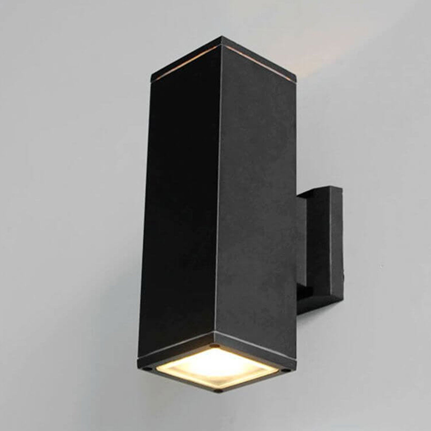 Moderner minimalistischer quadratischer Säulen-LED-leuchtender wetterfester Wandleuchten-Lampe | Karnz