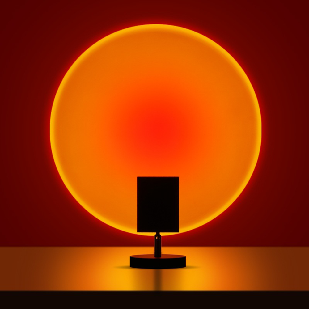 SunsetLuxe - Retro Sonnenuntergang Tischlampe | Warmes LED Umgebungslicht für Schlafzimmer und Wohnzimmer | Karnz