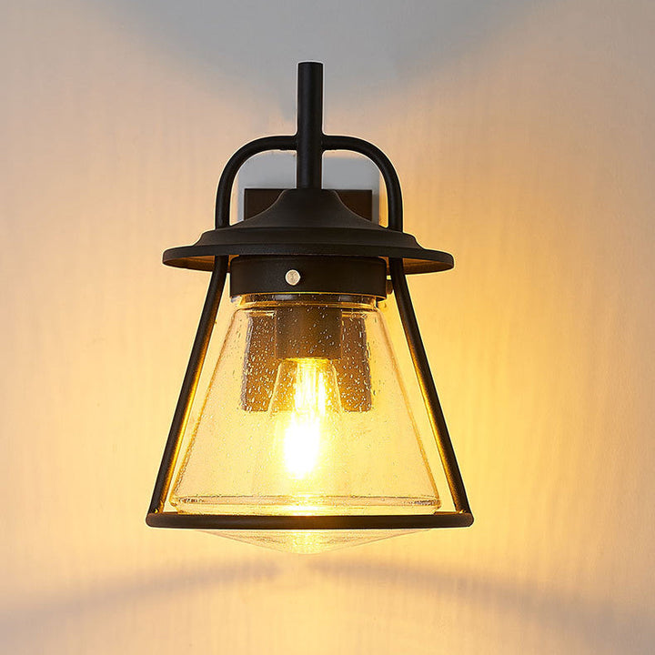 Wasserdichte Glasscone-Schirm 1-Licht Außenwandlampe | Karnz