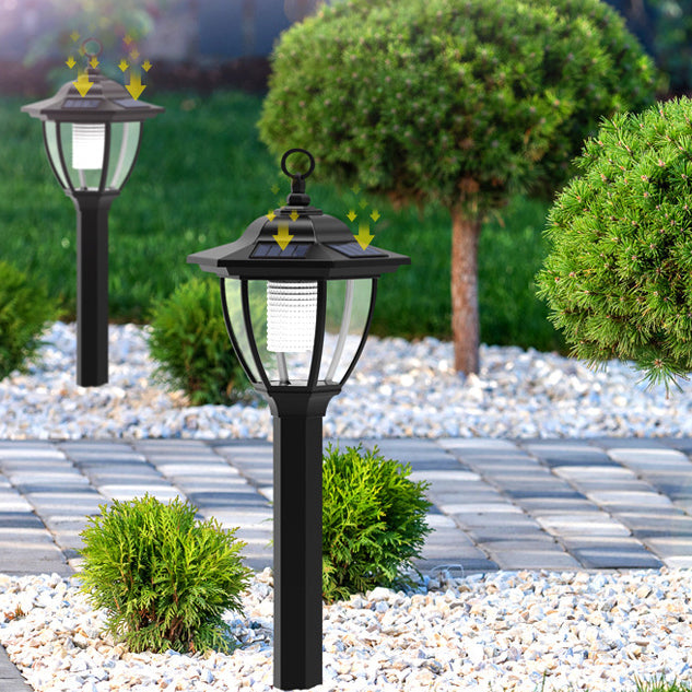 Traditionelle Bauernhaus wasserdichte Solar Laternen Kunststoff Erdnuss-Stecker LED Landschaftslicht für den Garten | Karnz