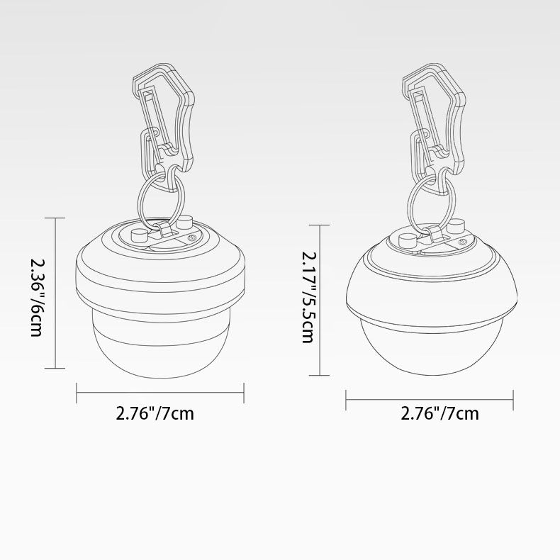 Zeitgenössische kreative wasserdichte Orb-Metall-PC-LED-Camping-Außenleuchte für Außenpatio | Karnz