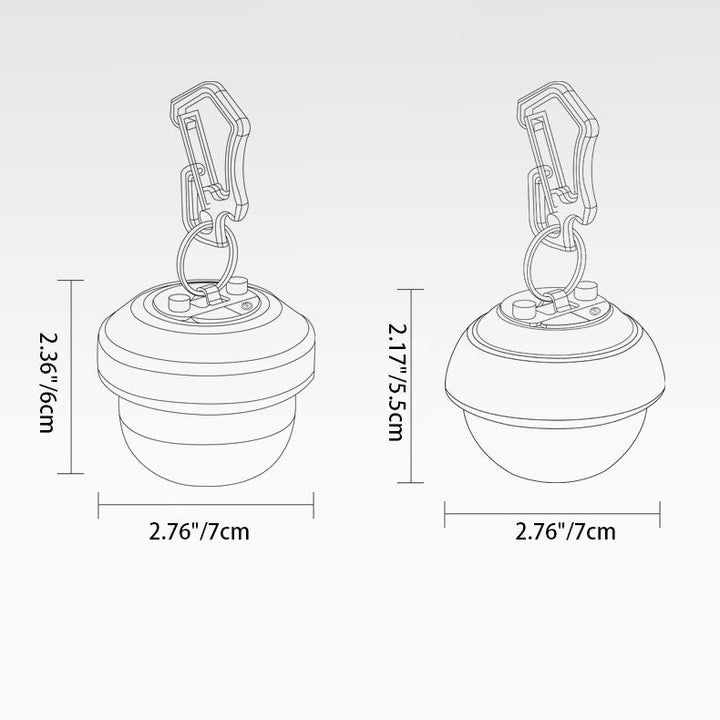 Zeitgenössische kreative wasserdichte Orb-Metall-PC-LED-Camping-Außenleuchte für Außenpatio | Karnz