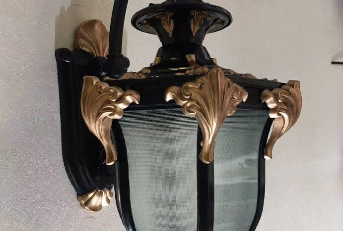 Europäisches Retro-Laternen-Glas Außen wasserdicht 1-Licht Wandleuchte Lamp | Karnz