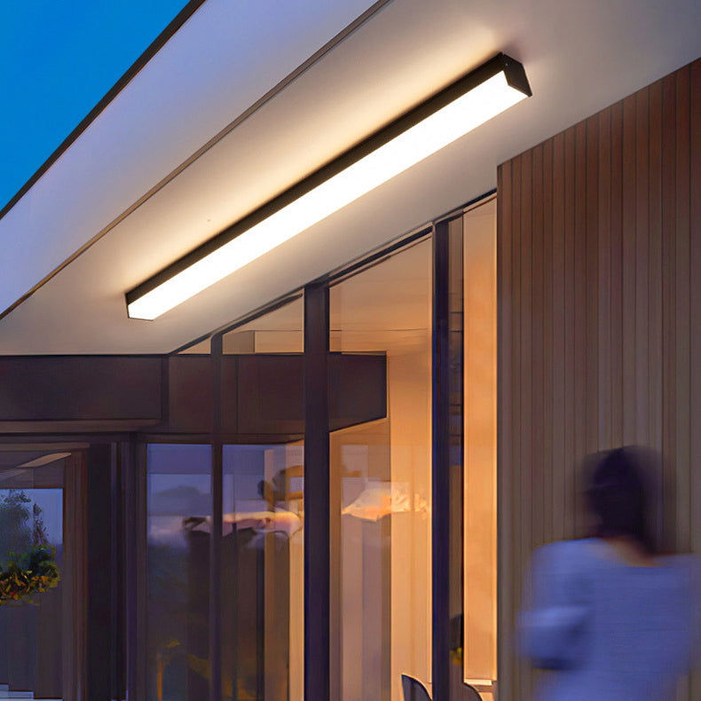 Moderner Minimalistischer Langer Rechteckiger Aluminium PC LED Einbau-Deckenleuchte Für Außenpatio | Karnz