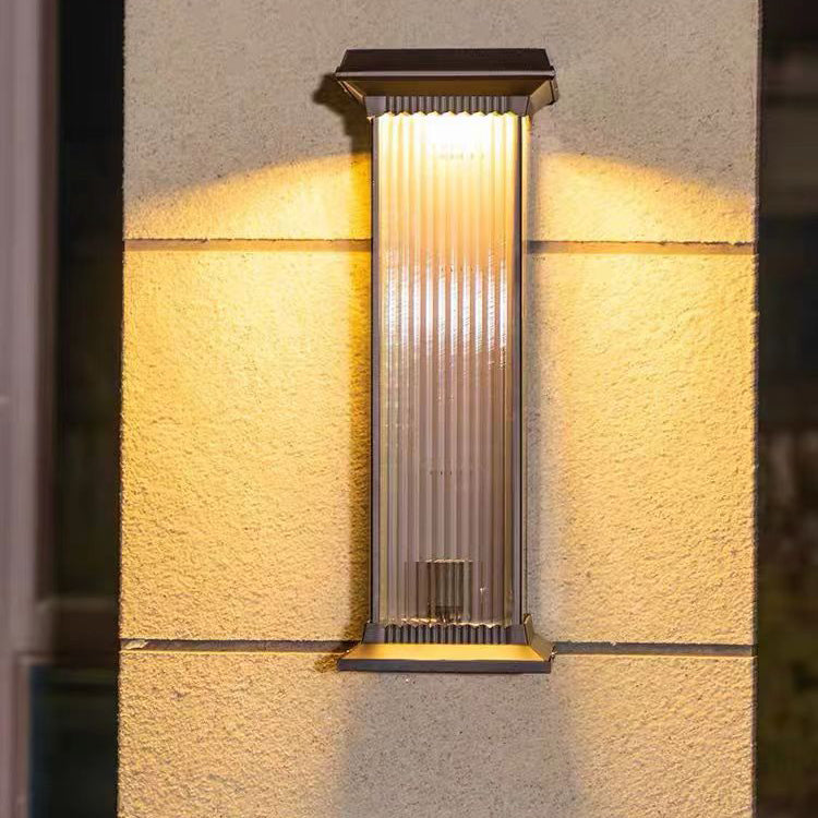 Modern Minimalist Wasserdicht Rechteck Aluminium Glas 1/2 Licht Außen Wand Sconce Lampe Für Garten | Karnz