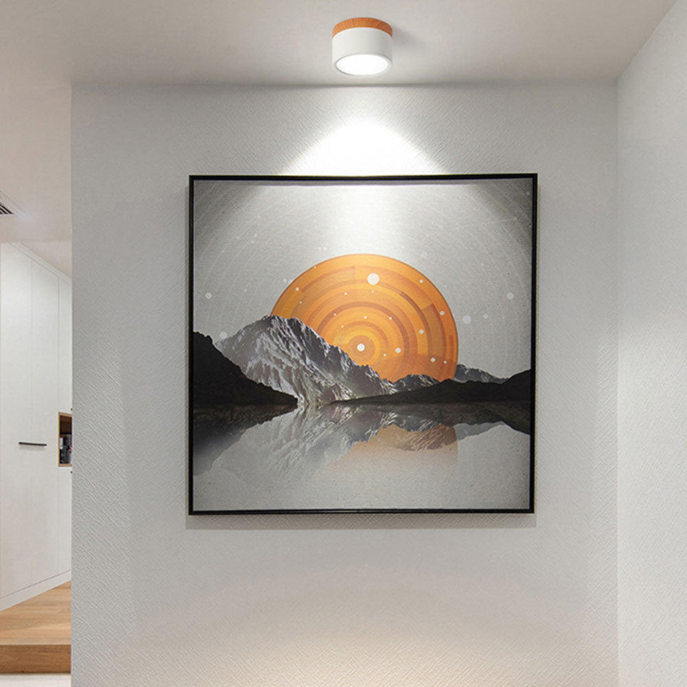 Moderne LED-Deckenleuchte, flächenbündig, zylinderförmig