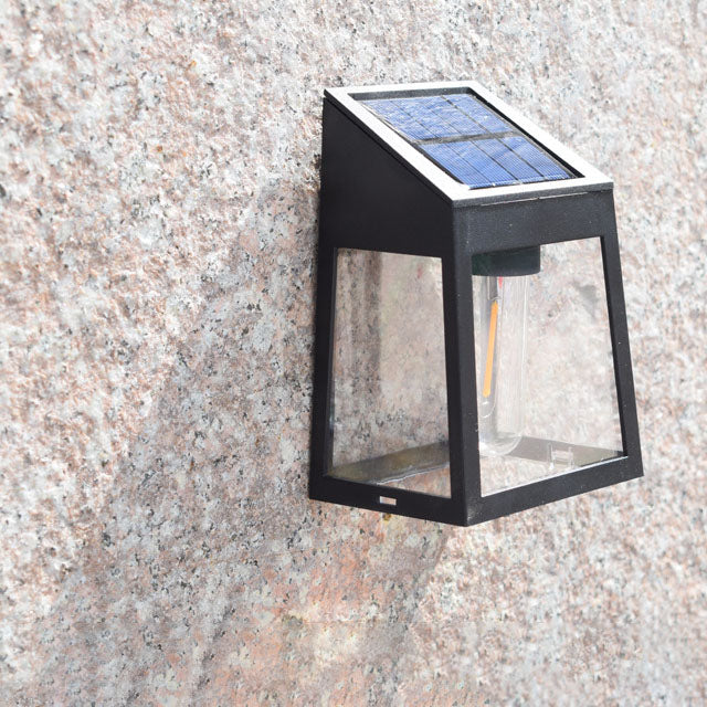 Moderne quadratische Kunststoff-Solar-LED-Außen-Wasserdichte Gartenlandschaft-Wandlampe | Karnz