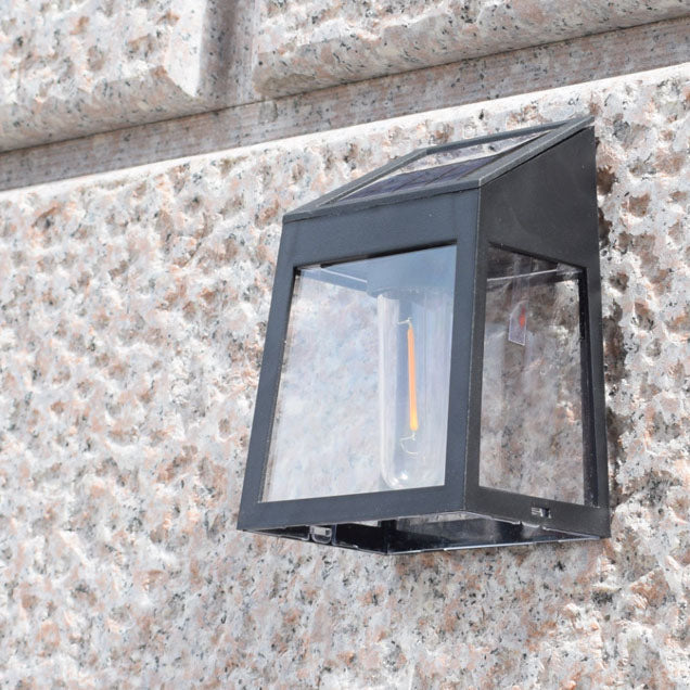 Moderne quadratische Kunststoff-Solar-LED-Außen-Wasserdichte Gartenlandschaft-Wandlampe | Karnz