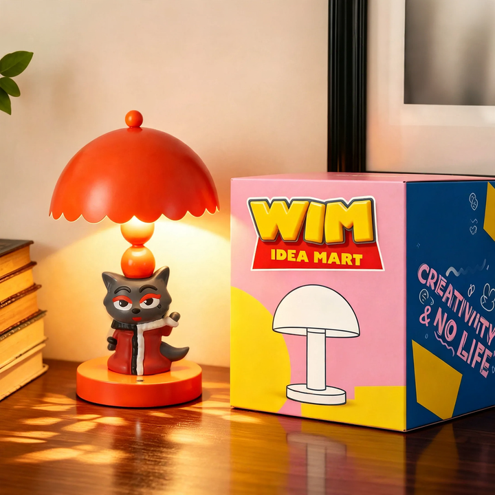 Cartoon-Tischlampe, Rot, Emaillefinish