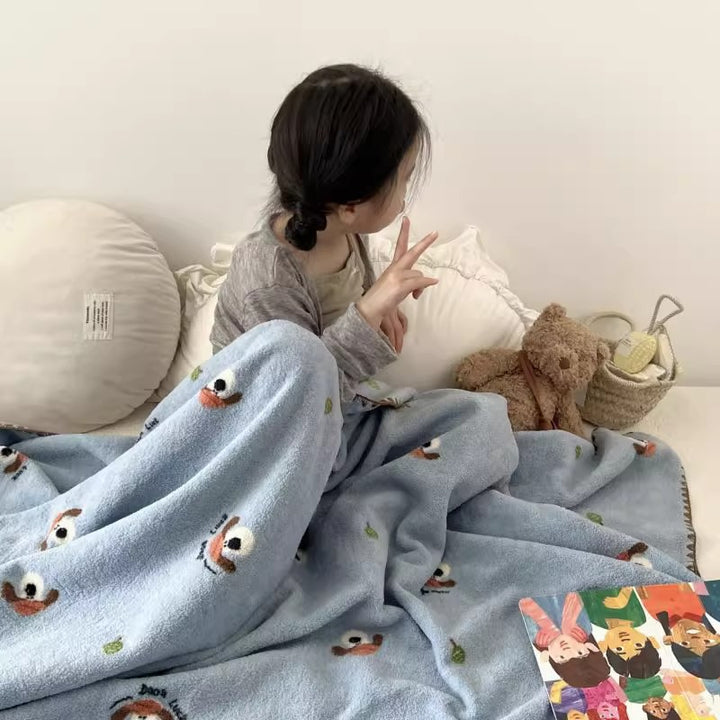 Kuschelige Kinder-Wohndecke mit Cartoon-Motiv, verschiedene Größen
