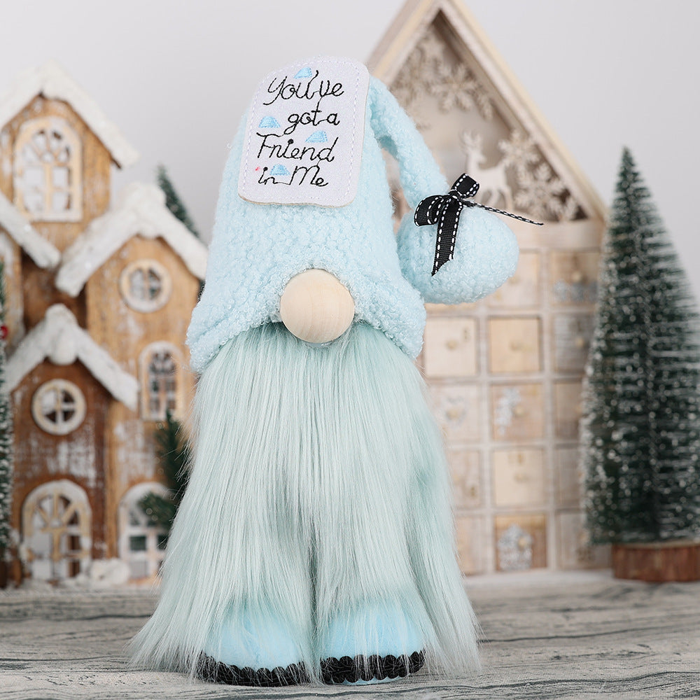 Dekorative Wichtel-Figur, blaues Design