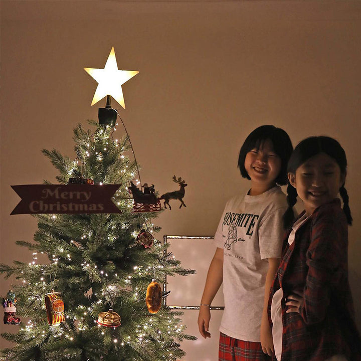 Beleuchteter und rotierender Weihnachtsbaum-Stern