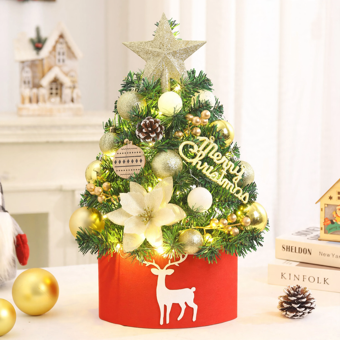Mini-Weihnachtsbaum mit Dekoration, 45/60 cm, PVC
