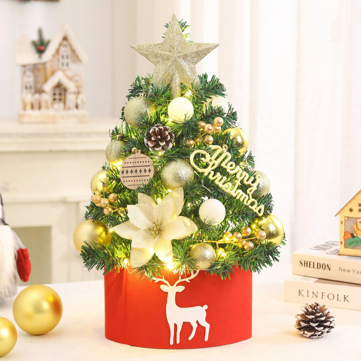 Mini-Weihnachtsbaum mit Dekoration, 45/60 cm, PVC