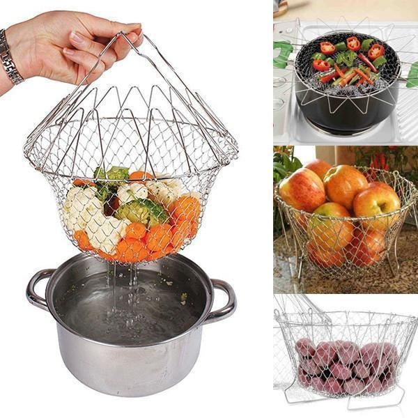 12-in-1 Flexibles Küchenkorb Edelstahl | Karnz