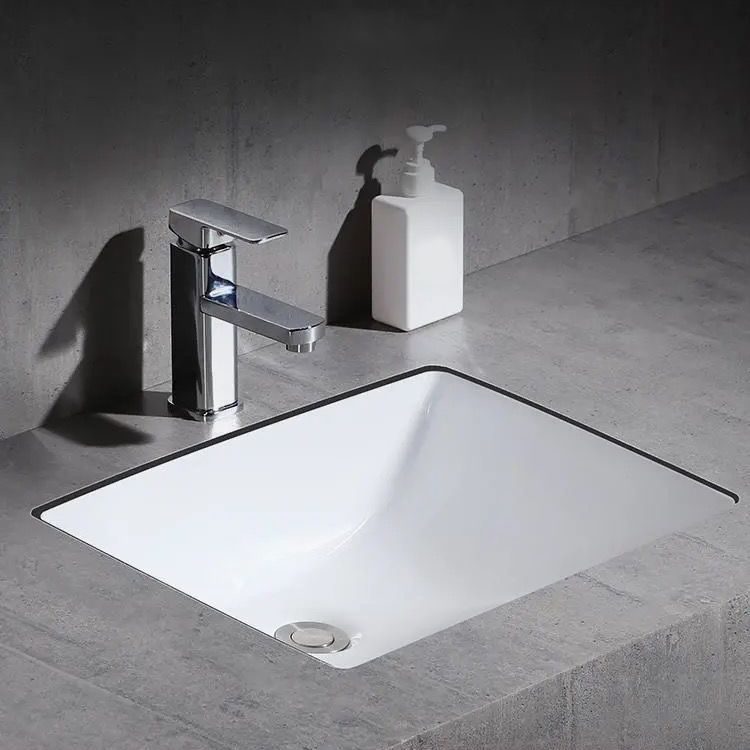 Modern Unterbauwaschbecken Oval Porzellan mit Pop-Up Abfluss