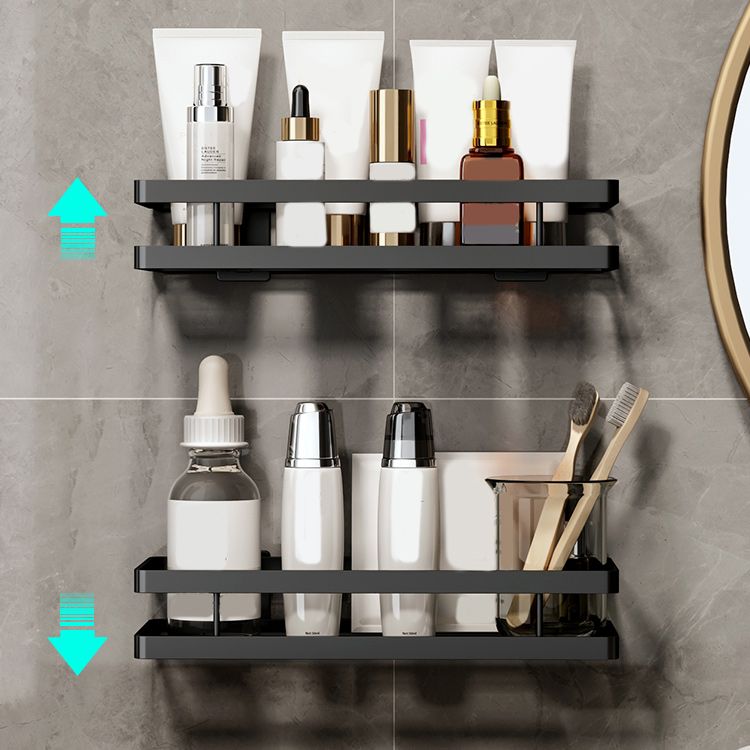 2-teiliges Badezimmerregal aus mattem schwarzen Metall Badezimmerzubehör Set