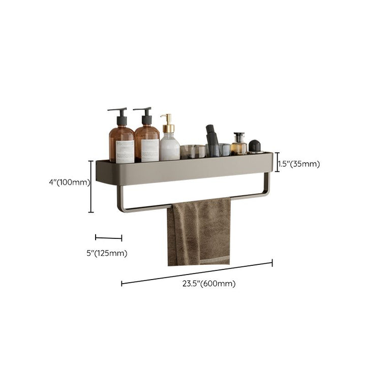 Zeitgenössisches Aluminium Badezimmer Zubehör Set Graue Badablage