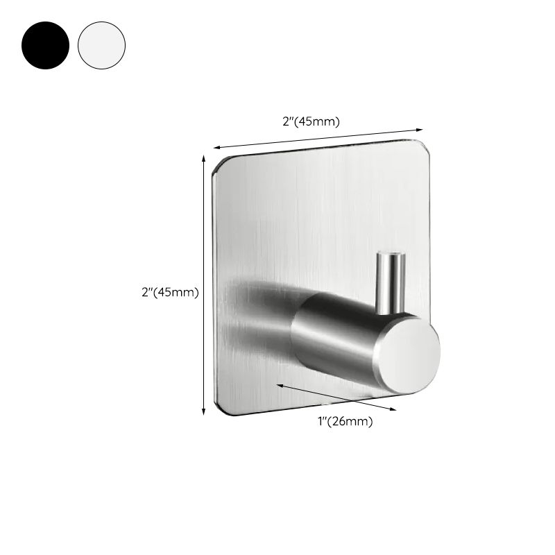 Modernes Badzubehör Set aus gebürstetem Edelstahl verchromt Handtuchstange/Ring & Bademantelhaken