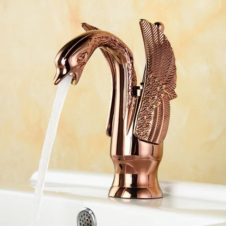 Vollmessing Badezimmer-Armatur Waschbecken Wasserhahn heiß und kalt einhebel Waschbeckenarmatur
