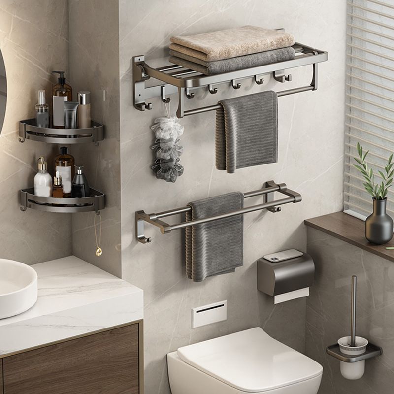 Zeitgemäßes Badezimmer Zubehör Set Graues Aluminium Badezimmer Zubehör Set