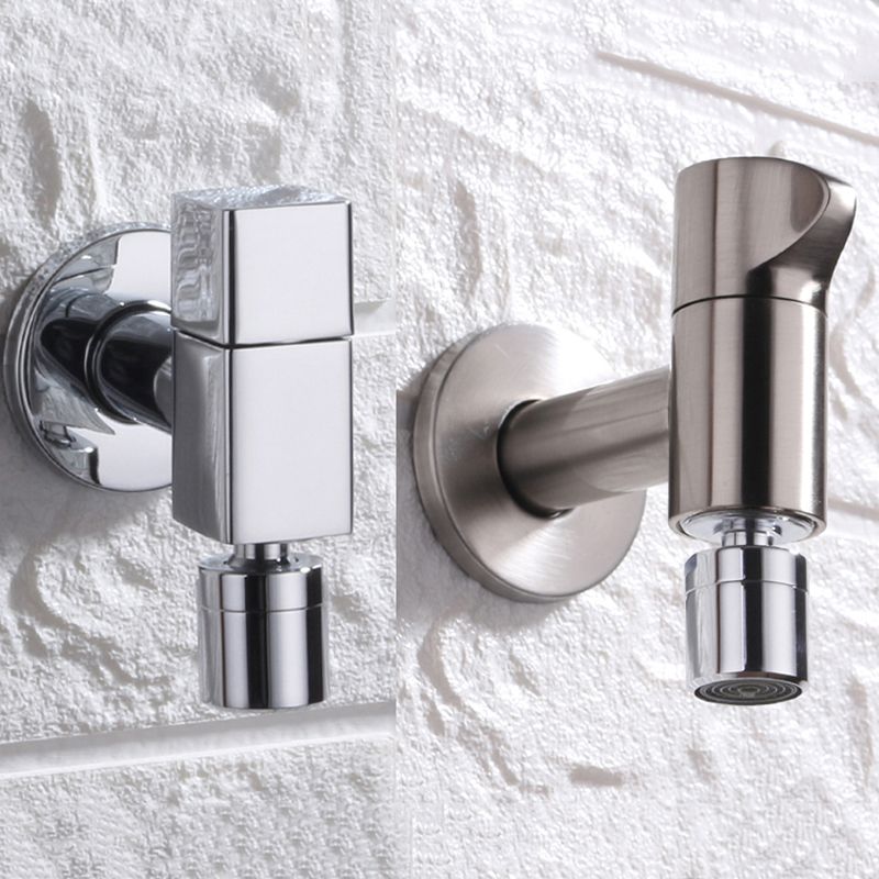 Zeitgenössischer Wandmontierter Badezimmer Wasserhahn Knopfgriff Massivmessing Runder Wasserhahn