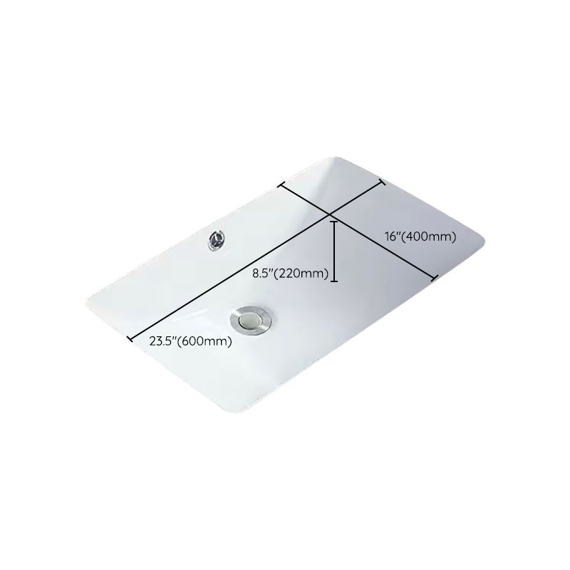 Modern Unterbauwaschbecken Oval Porzellan mit Pop-Up Abfluss