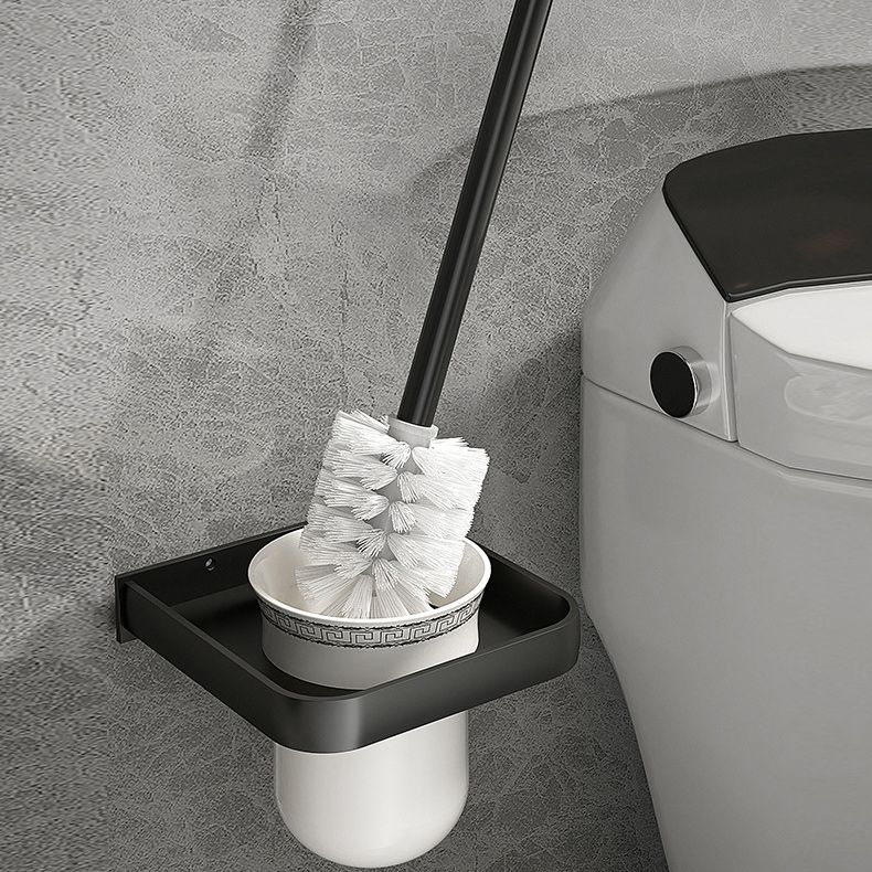 Modern Matt Schwarz Badezimmer Zubehör Set mit Badregal/Handtuchhaken/Handtuchstange
