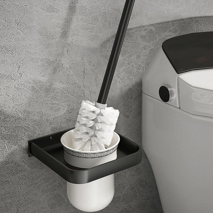 Modern Matt Schwarz Badezimmer Zubehör Set mit Badregal/Handtuchhaken/Handtuchstange
