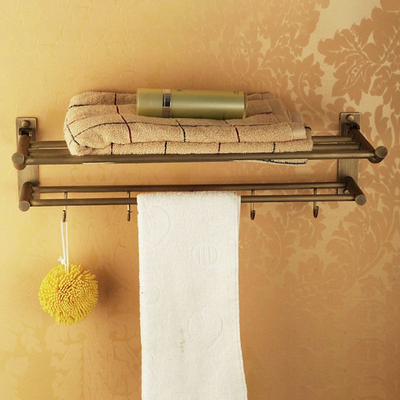 Gebrauchte Messing traditionelle Badezimmer Set mit Badregal/Papierhalter & Handtuchstange