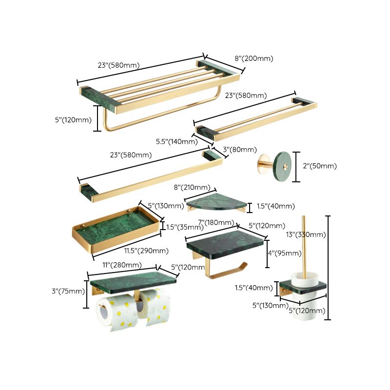 Golden Bath Hardware Set Messing & Marmor Badezimmer Zubehör Set