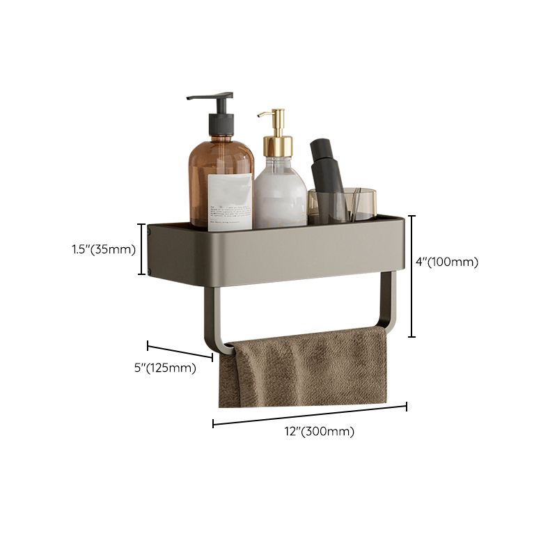Zeitgenössisches Aluminium Badezimmer Zubehör Set Graue Badablage