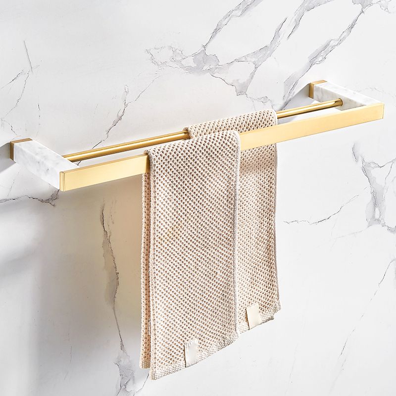 Gebürstetes Messing Badezimmer Zubehör Set Metall & Marmor Badezimmer Hardware Set mit Badewannenregal