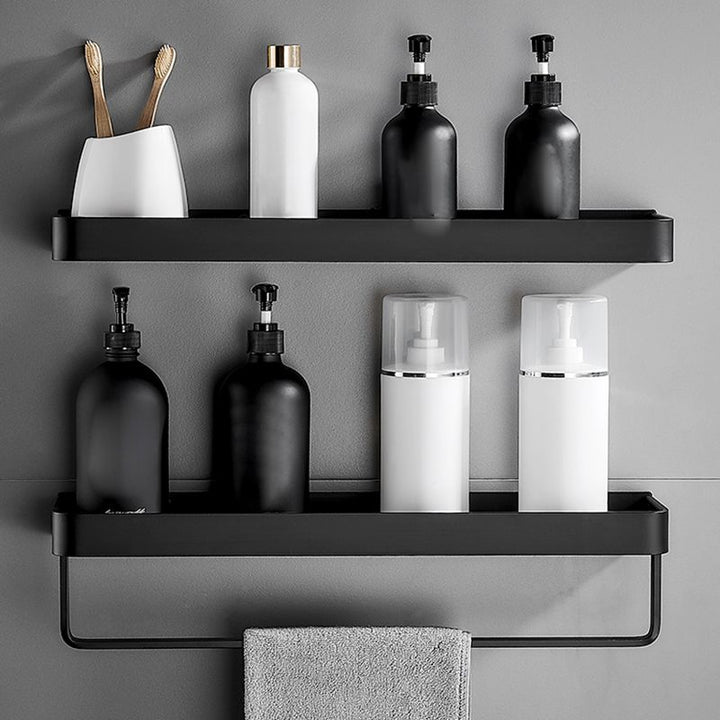 Matt Schwarz Badezimmer Set Modern 1/2 - Stück Edelstahl Badregal