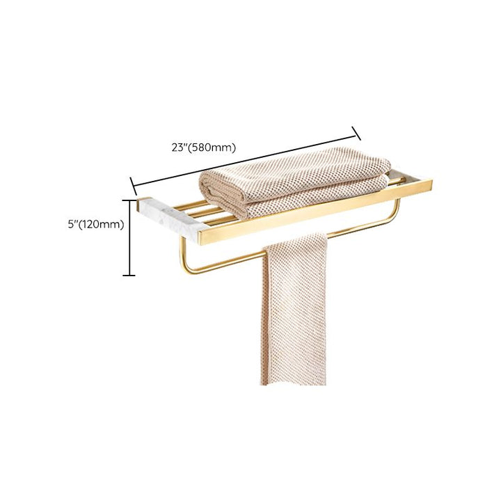 Gebürstetes Messing Badezimmer Zubehör Set Metall & Marmor Badezimmer Hardware Set mit Badewannenregal