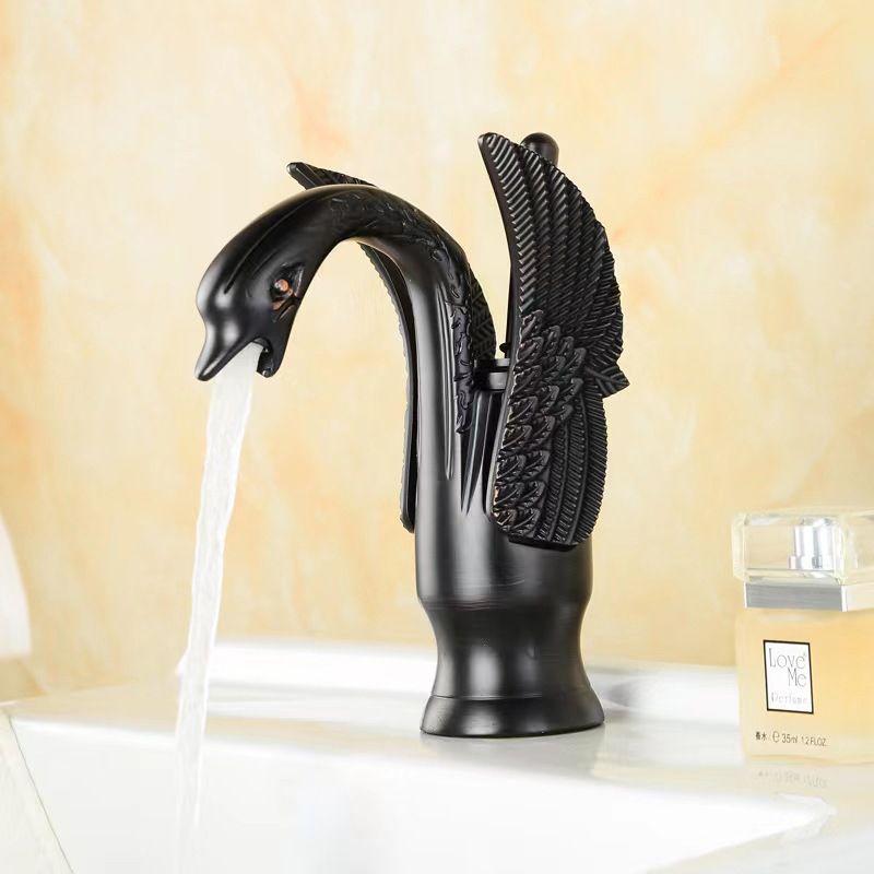 Vollmessing Badezimmer-Armatur Waschbecken Wasserhahn heiß und kalt einhebel Waschbeckenarmatur