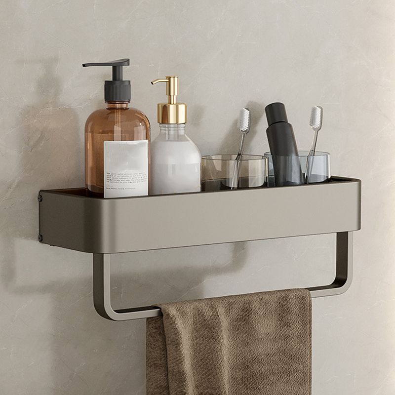 Zeitgenössisches Aluminium Badezimmer Zubehör Set Graue Badablage