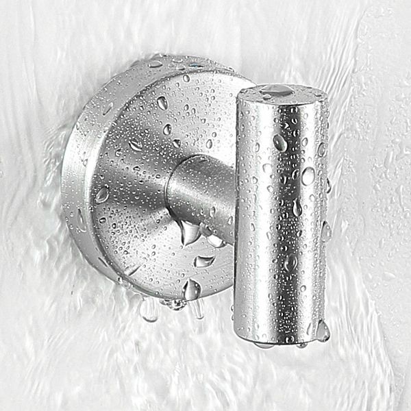 Modernes Badzubehör Set aus gebürstetem Edelstahl verchromt Handtuchstange/Ring & Bademantelhaken