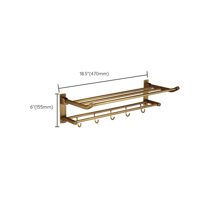 Gebrauchte Messing traditionelle Badezimmer Set mit Badregal/Papierhalter & Handtuchstange