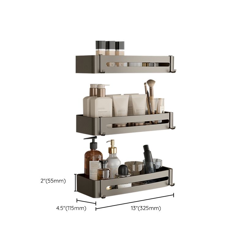 Zeitgenössisches Aluminium Badezimmer Zubehör Set Graue Badablage