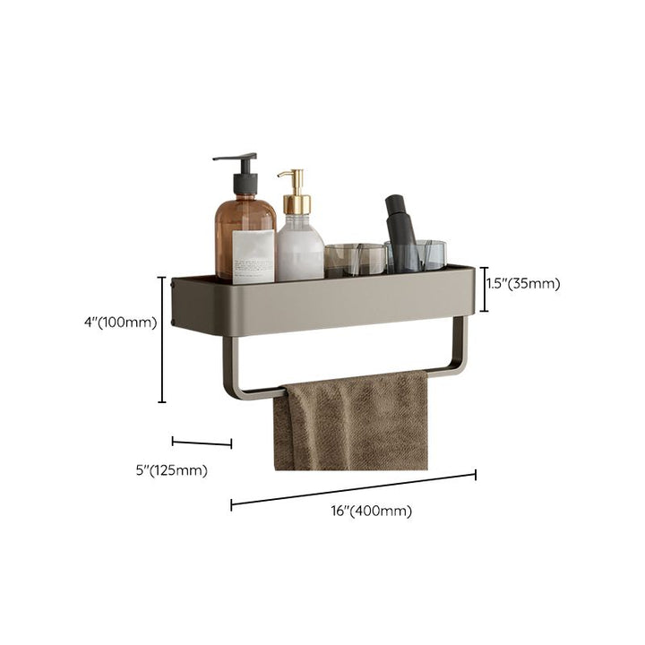 Zeitgenössisches Aluminium Badezimmer Zubehör Set Graue Badablage