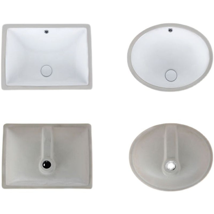 Modern Unterbauwaschbecken Oval Porzellan mit Pop-Up Abfluss